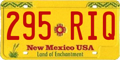 NM license plate 295RIQ