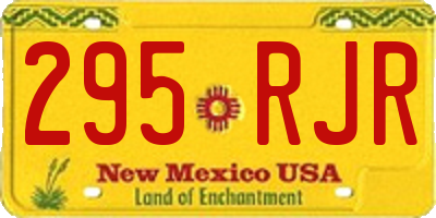 NM license plate 295RJR