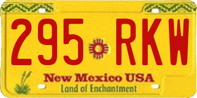 NM license plate 295RKW