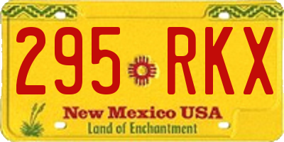 NM license plate 295RKX