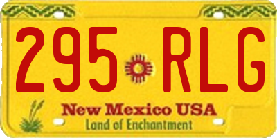 NM license plate 295RLG