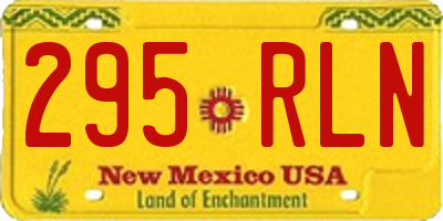 NM license plate 295RLN