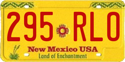 NM license plate 295RLO