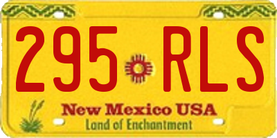 NM license plate 295RLS
