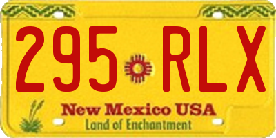 NM license plate 295RLX