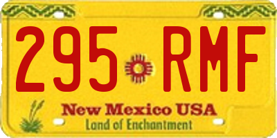 NM license plate 295RMF
