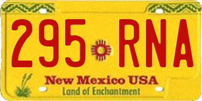 NM license plate 295RNA