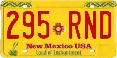 NM license plate 295RND