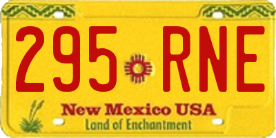 NM license plate 295RNE
