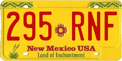 NM license plate 295RNF