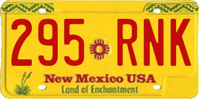 NM license plate 295RNK