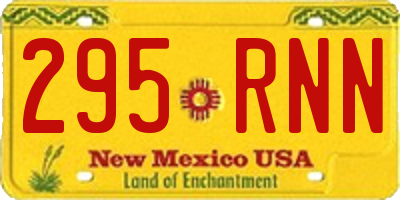 NM license plate 295RNN