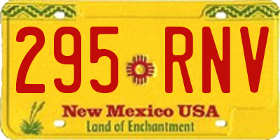 NM license plate 295RNV