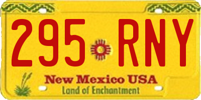 NM license plate 295RNY