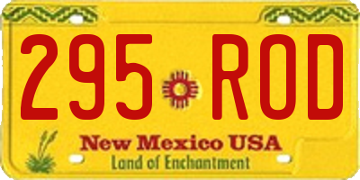 NM license plate 295ROD