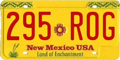 NM license plate 295ROG