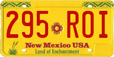 NM license plate 295ROI