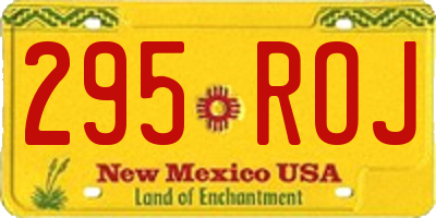 NM license plate 295ROJ