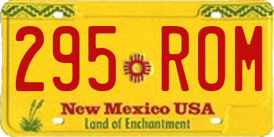 NM license plate 295ROM