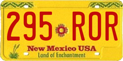 NM license plate 295ROR