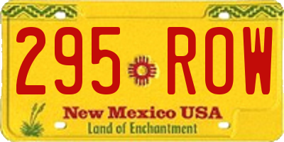 NM license plate 295ROW