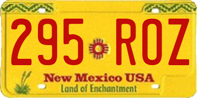 NM license plate 295ROZ