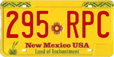 NM license plate 295RPC