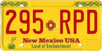 NM license plate 295RPD