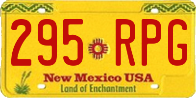 NM license plate 295RPG