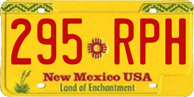 NM license plate 295RPH