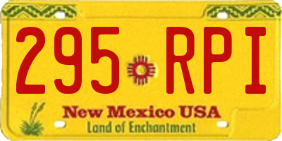 NM license plate 295RPI