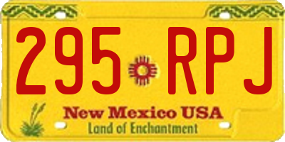NM license plate 295RPJ