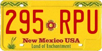 NM license plate 295RPU
