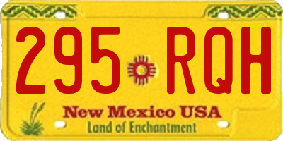 NM license plate 295RQH