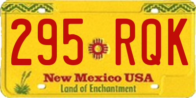 NM license plate 295RQK
