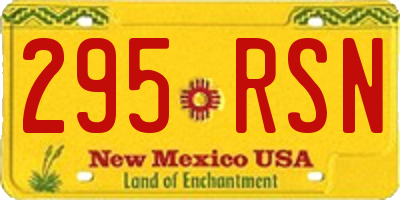 NM license plate 295RSN