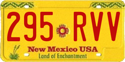 NM license plate 295RVV