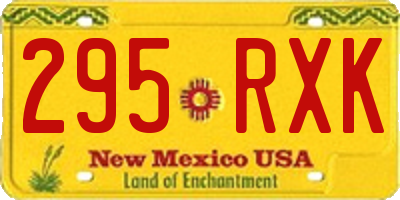 NM license plate 295RXK
