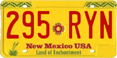 NM license plate 295RYN