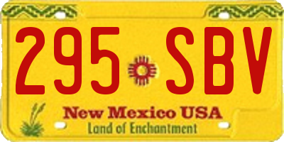 NM license plate 295SBV