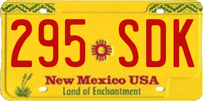 NM license plate 295SDK