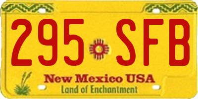 NM license plate 295SFB