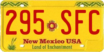 NM license plate 295SFC