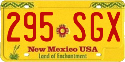 NM license plate 295SGX