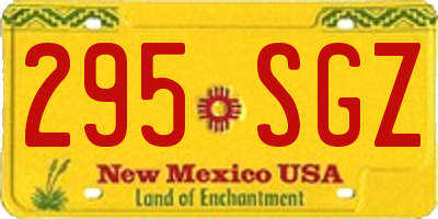NM license plate 295SGZ