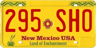 NM license plate 295SHO