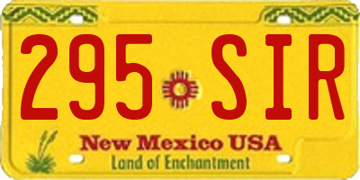 NM license plate 295SIR