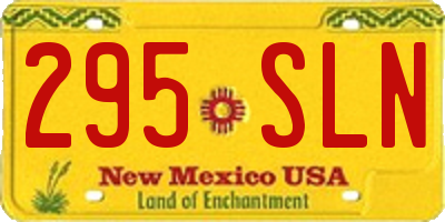 NM license plate 295SLN