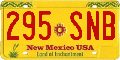 NM license plate 295SNB