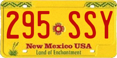 NM license plate 295SSY